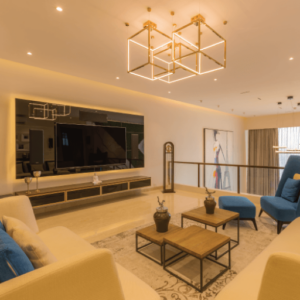 A spacious living villa